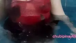 Flashing Boobs in Public Swimming Pool