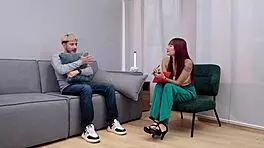 my psychologist turns horny whore seduces me swallows cum in spooning and cowgirl