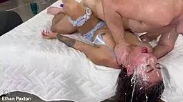 Petite teen gets slapped and choked during extreme anal