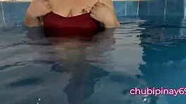 Flashing Boobs in Public Swimming Pool