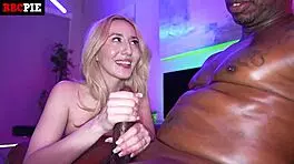 Petite Blonde Slut With Tight Pussy Gets Stuffed By Massive Big Black Cock In Intense Doggystyle Creampie