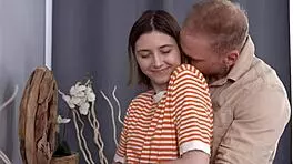 skinny teen fanky town takes double penetration from two monster cocks in wild mmf action!