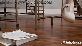 Kimmy Kimm caught masturbating in class! Quinton James fucks her pussy hard!