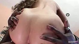 First time hard mmf threesome for skinny glasses bitch