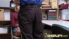 Emma's getting pounded bareback by the horny officer on the desk