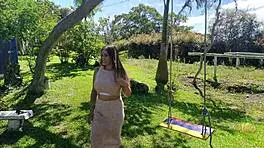 Brunette Latina with Huge Natural Tits Fucks Muscular Worker Fresh from Pool in Shower