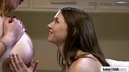 my tiny stepdaughter scissorfucks my hairy pussy with small tits.