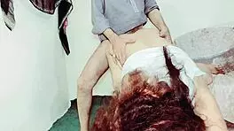 Naughty muslim couple slams rough anal sex in standing doggy style!