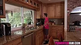 He ripped stepmoms yoga pants & fucked her doggystyle 😈