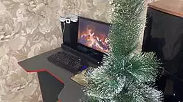 my step sister said, 'check out my christmas costume, and here's my holes as a gift!'