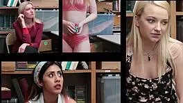 Deep Throat in the Office by Petite Black Teen Shoplifter