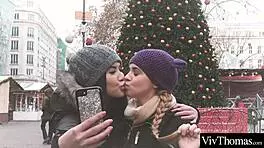 Cute sexy lesbians eat pussy passionately