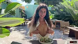 Friend Cums On Face In Cafe For Sperm Food.