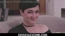 Stepmom and stepsis resolve family issues with taboo sex