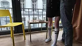 Shy Roommates Fuck First Time In Dorm Doggystyle, Miniskirt College Students Lose Virginity!