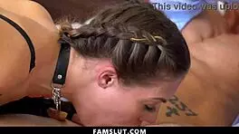 Stepsisters Making Out On Bed Seen By Stepdad