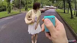 Petite japanese teen sucks stranger in car!