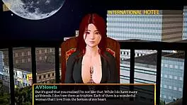 Homemade game with tattooed redhead teen and big tits in family setting