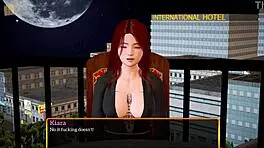 Homemade game with tattooed redhead teen and big tits in family setting