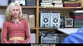 Hot teen Kiara Cole fucks security guard to avoid cops!