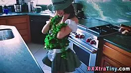 i watch tiny teen suck and ride cock, cum in mouth...