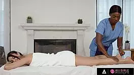 All Girl Massage - Steamy Interracial Massage Ends With Scissoring With Ana Foxxx And Eliza Ibarra