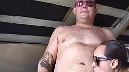 stepsister loves it when i grope her pussy while she strokes my dick to a huge cumshot on her pussy