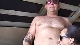 stepsister loves it when i grope her pussy while she strokes my dick to a huge cumshot on her pussy