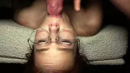 i fucked the excellent student nicole and cum on her glasses