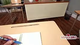 Step Siblings And Hot Teacher In Detention!