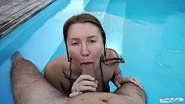 Babe fingering dripping wet shaved pussy in panties closeup.