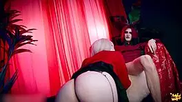 hazbin hotel alastor bends over charlie for deepthroat and fills her throat with cum