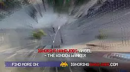 Check out this frustrated handjob on a hot petite girl without panties in black stockings!