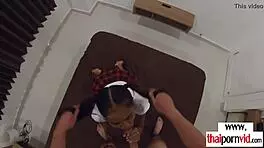 amateur thai teen cherry intensely fucked by big white dick in sexy uniform