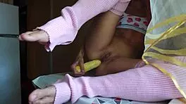 18-year-old summer girl picks corn then masturbates anal outdoors