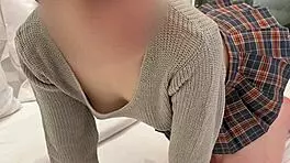 Cute Japanese Student Flashes Legs in Micro Mini Skirt!