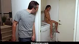 Asian Babe Caught With Huge Dildo