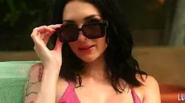 charlotte sins riding in the pool