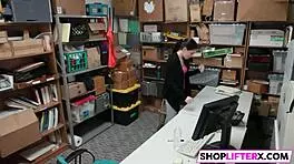 Burglar caught at work gets hardcore fucking with monster cock by police officer in the office.