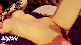 Girl masturbates with big tits and ass