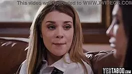 Big boobs cheerleader seduces petite classmate in lesbian sex! 😍