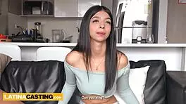 cute petite colombian teen railed hard at casting