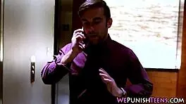 Petite teen gets facial cumshot