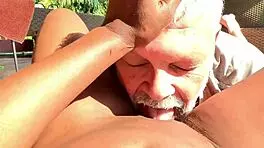 stepdad finds me dripping wet yoga pussy outside and fucks my young cunt