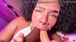 Thick chubby babe teases solo with sexy ass and pussy before crossdressing trans action! Thick chubby babe leaves it wide for monster cock to pound!