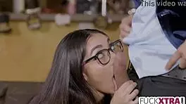 Tiny Shy Teen Gets Fucked and Deepthroated in New Year's Eve Surprise with Petite Hardcore Sex