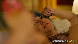 Straight in the Ass - Two Tattooed Emo Girls Are Nailed in the Ass Anal by Big Cock