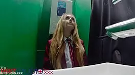 hey, come on over to the gloryhole where this teen 18+ student is sucking cock like a pro!