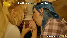 Straight in the Ass - Two Tattooed Emo Girls Are Nailed in the Ass Anal by Big Cock