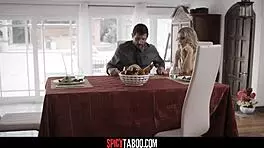 Stepmom and stepdad seduce their blonde stepdaughter into threesome 😏